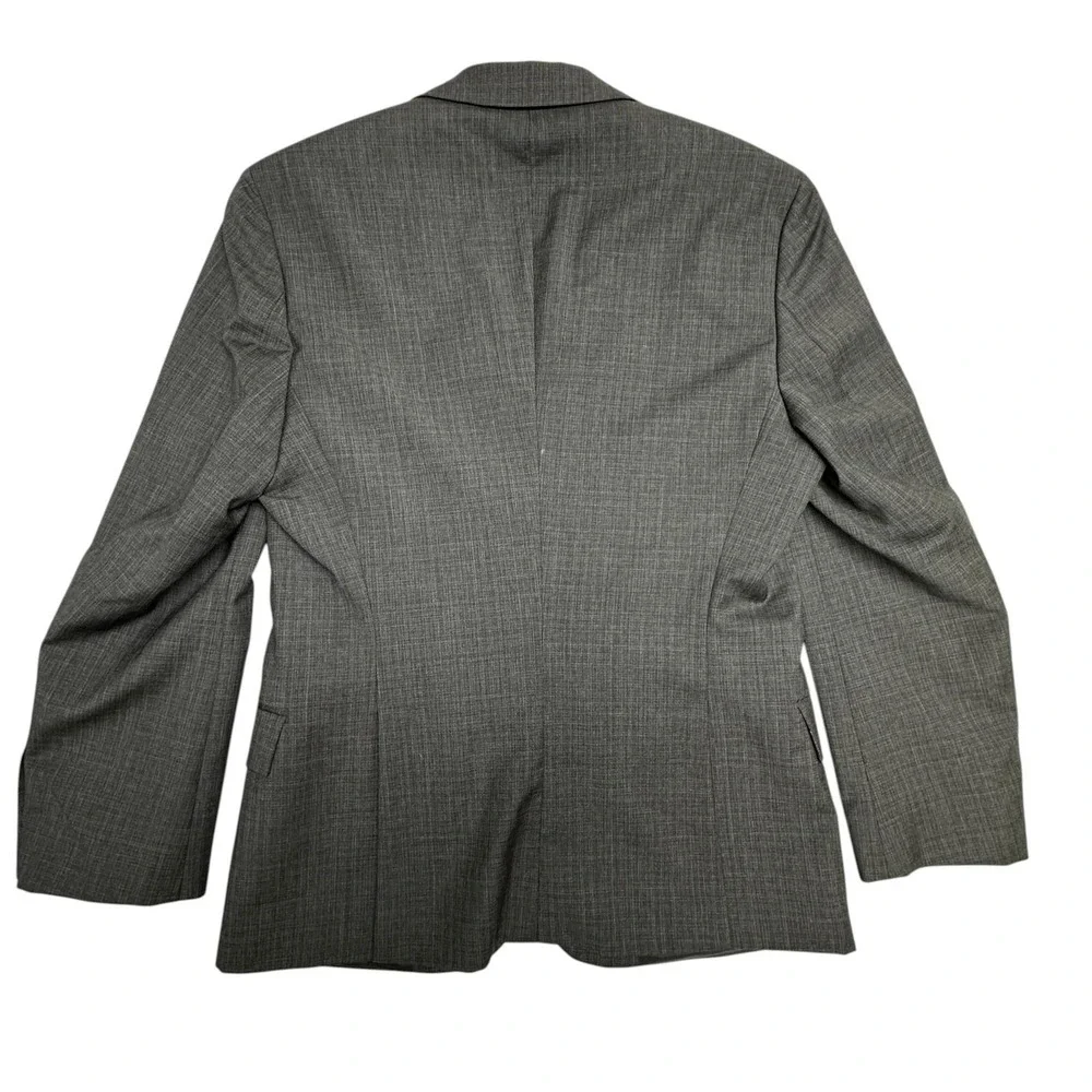 Hugo Boss Blazer Mens 38 Short Gray Wool Check Two Button Sport Coat Jacket‎